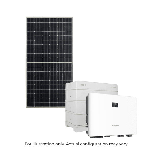 Sungrow 8kW hybrid inverter with 9.6kWh battery pack